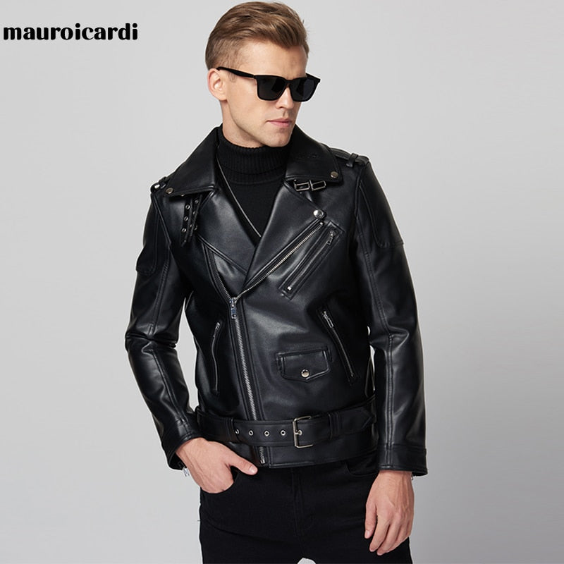Men's Moto & Biker Faux Leather Jacket