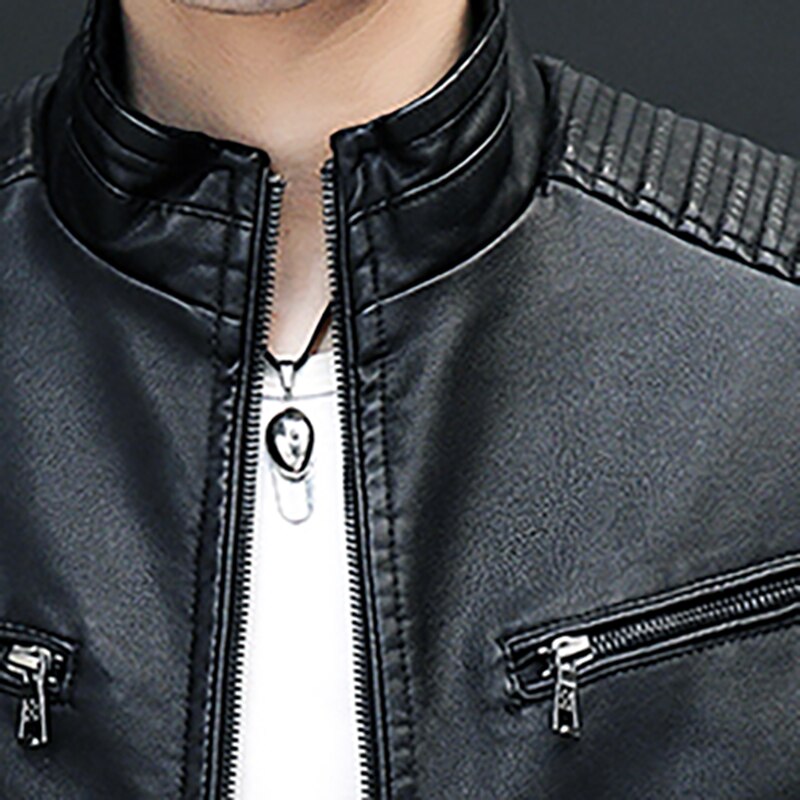 Men Leather Suit Jacket Men Slim Fit
