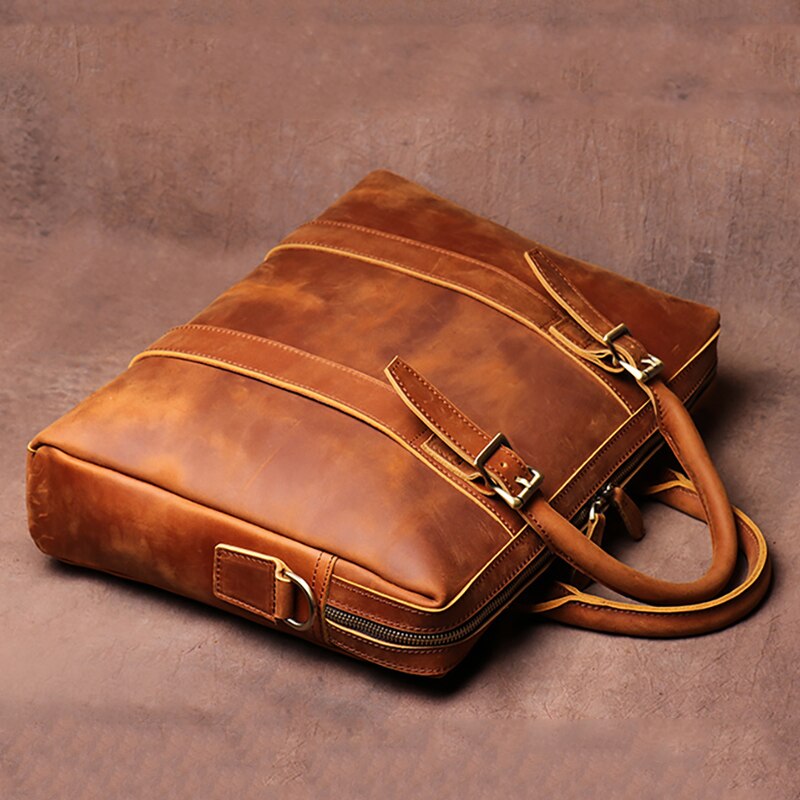 Vintage-style Leather Briefcase (15 inches)
