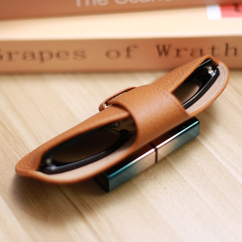 Design Genuine Leather Glasses Bag