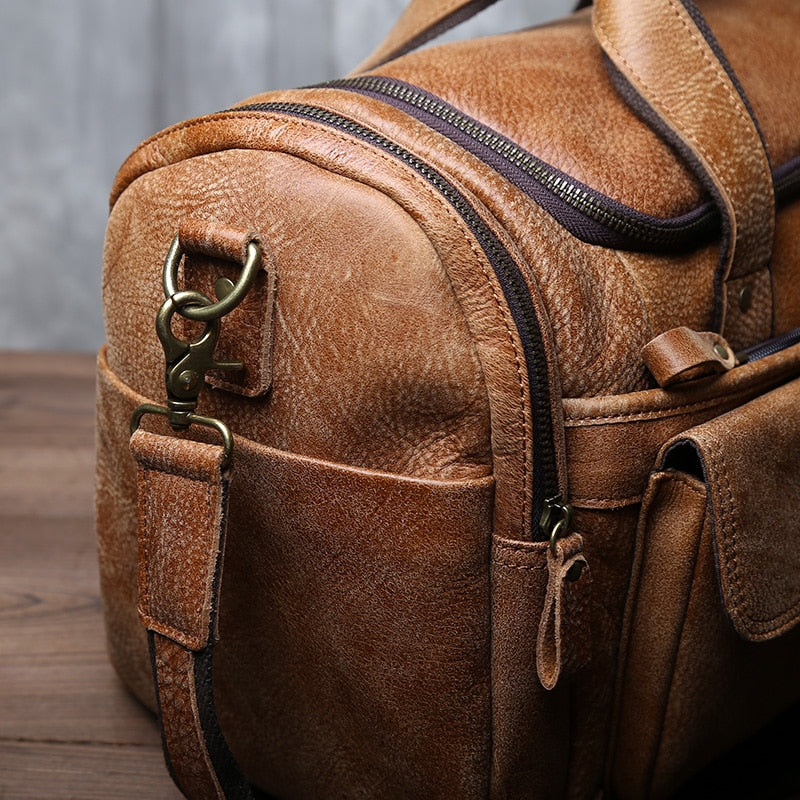 Vintage-style Travel Duffle Bag