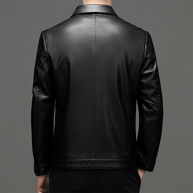 Men's Casual Sheepskin Regular Jacket for All Seasons