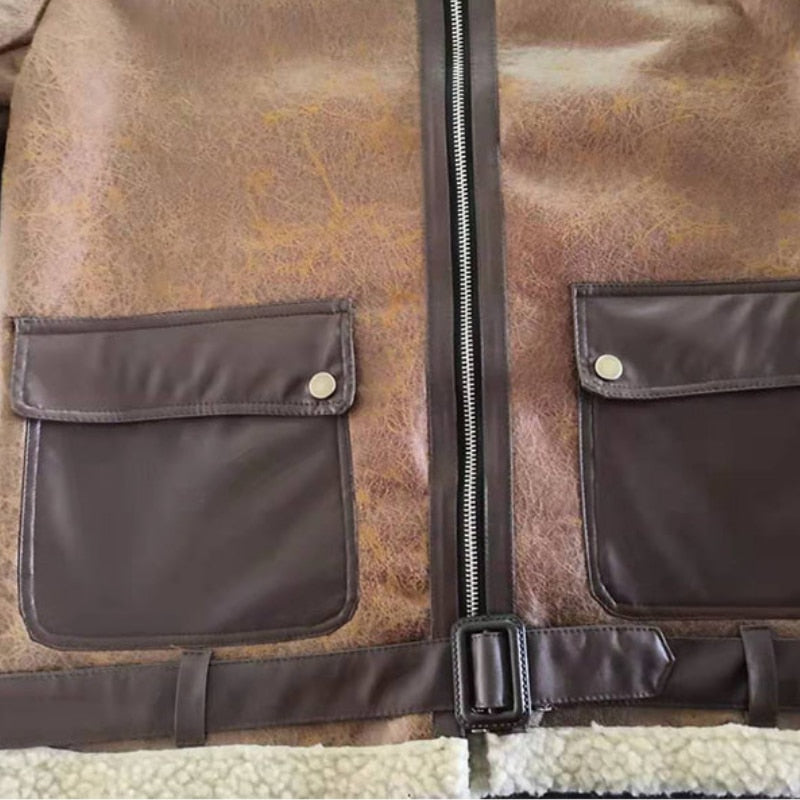 Vintage Style Men's Fleece Jacket for Autumn and Winter