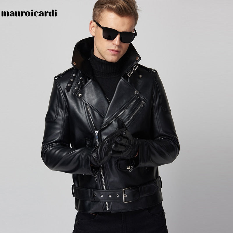 Men's Moto & Biker Faux Leather Jacket