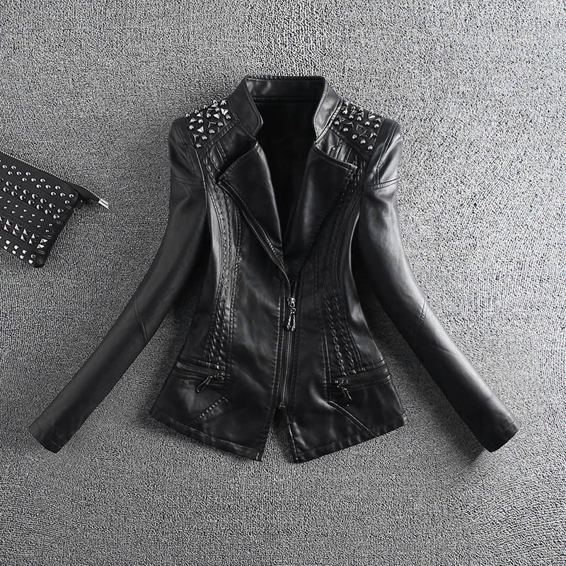 Street Smart: Women's Short PU Leather Streetwear Jacket