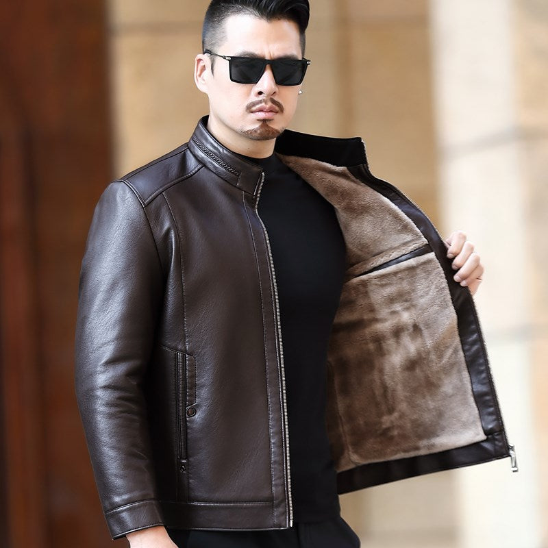 Men's Sheepskin Winter Jacket for Smart Casual Style