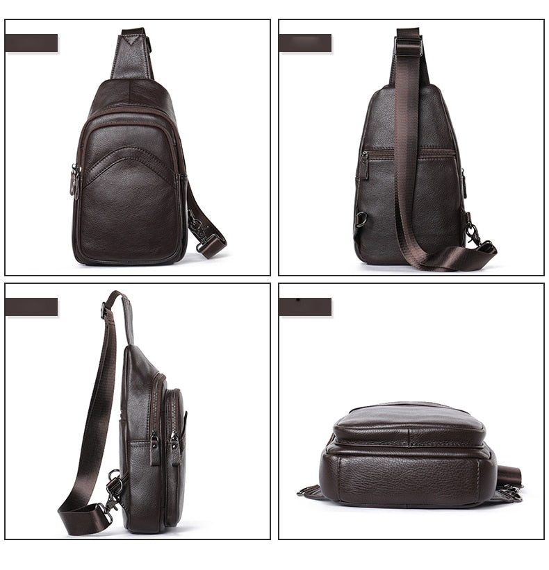 Men's Chest Bag Genuine Leather