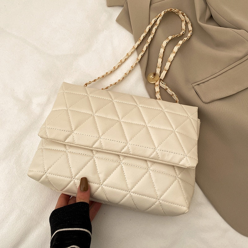 Chic Plaid PU Leather Women's Shoulder Bag