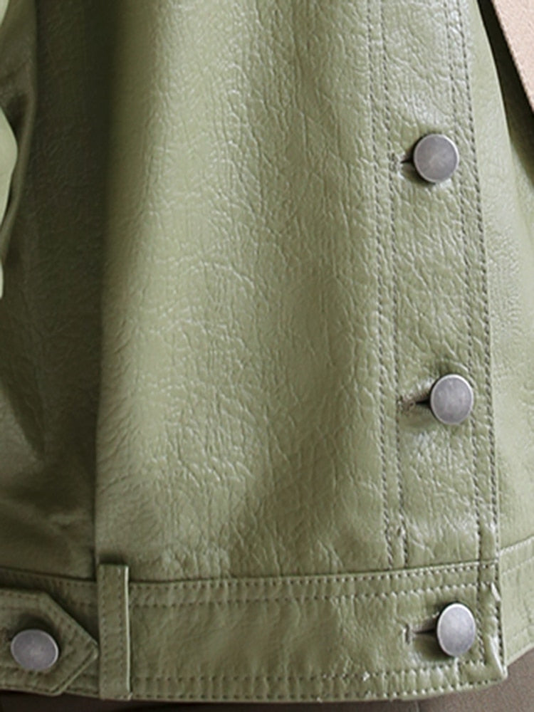 Effortlessly Chic: Spring Luxury Loose Leather Jacket