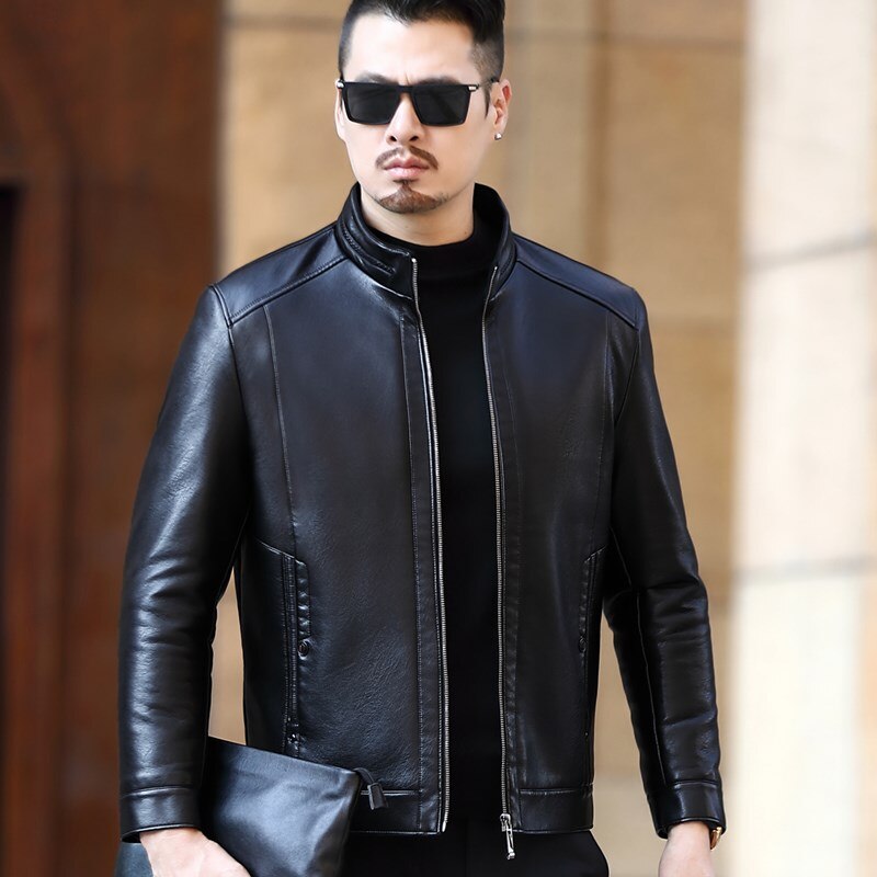Men's Sheepskin Winter Jacket for Smart Casual Style