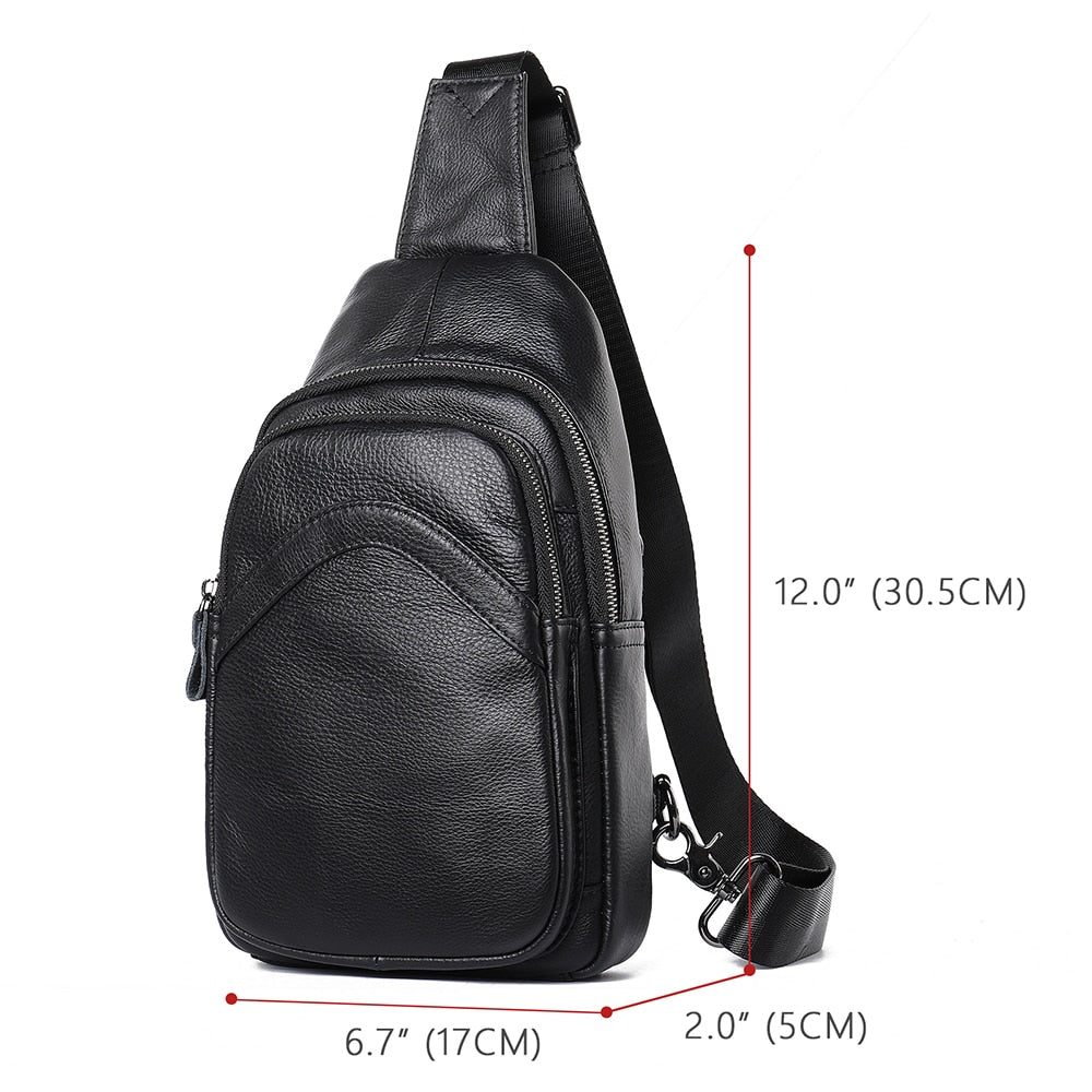 Men's Chest Bag Genuine Leather