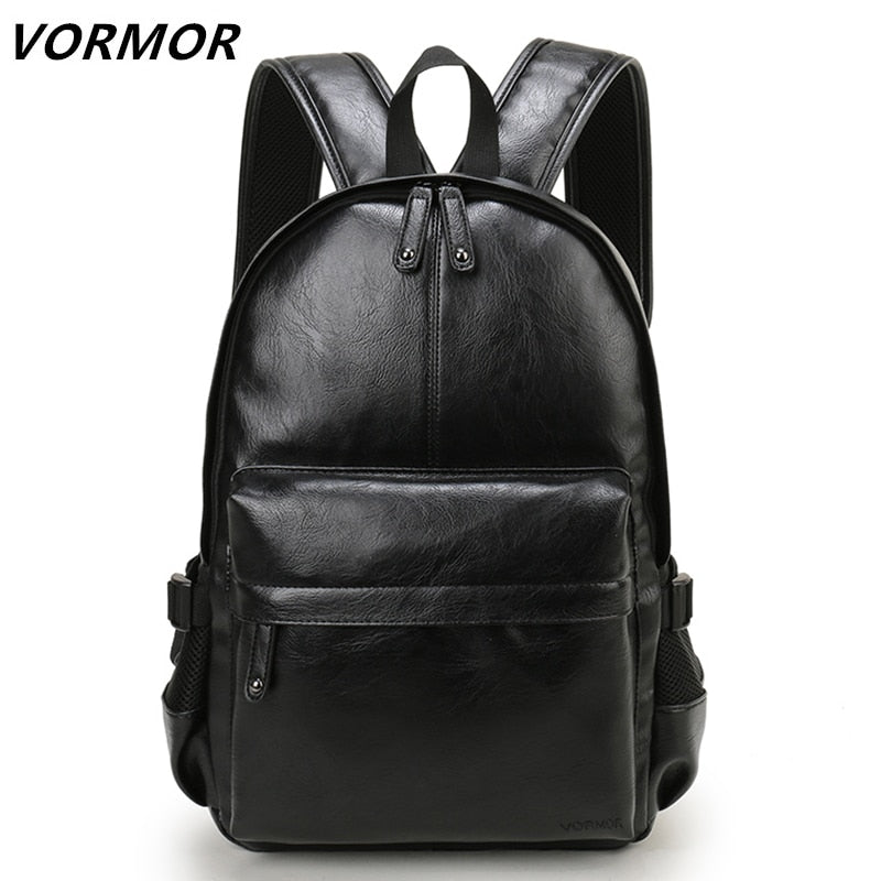Men Leather School Backpack