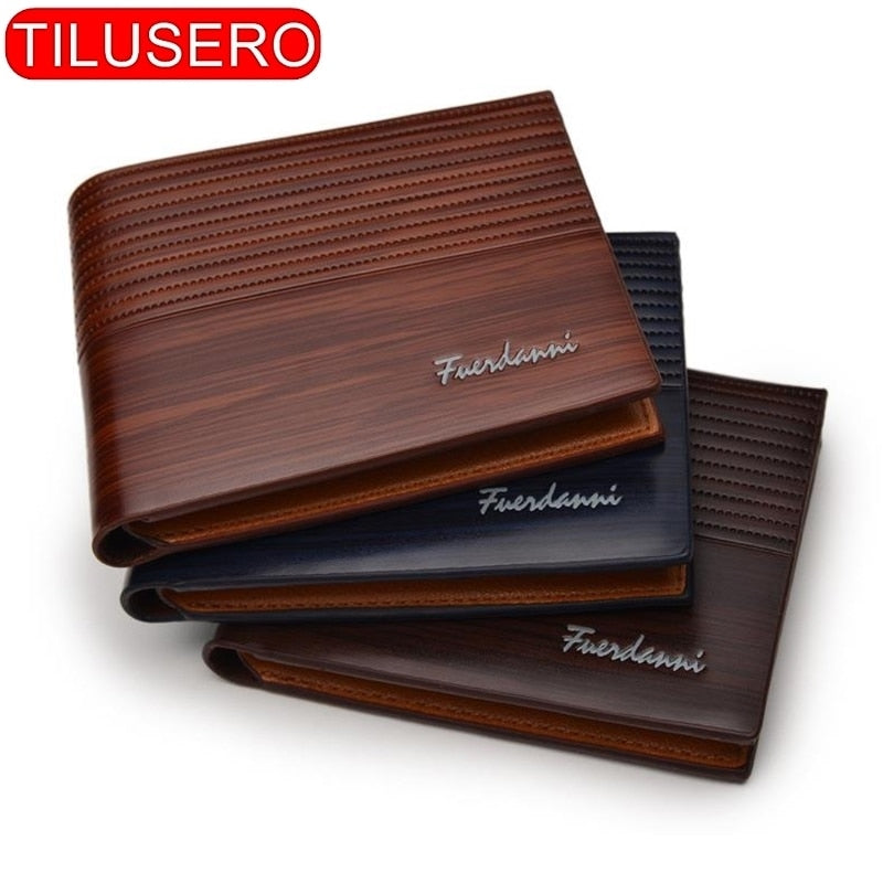 Vintage Men Leather Wallet Short Slim