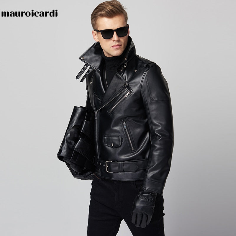 Men's Moto & Biker Faux Leather Jacket