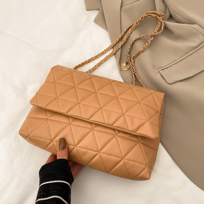 Chic Plaid PU Leather Women's Shoulder Bag