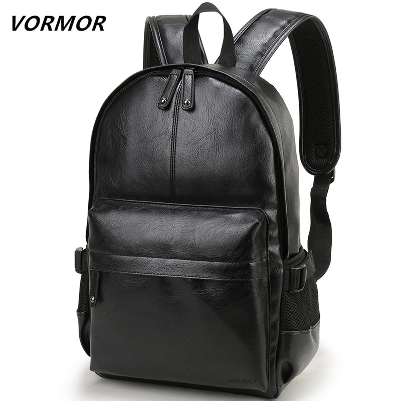 Men Leather School Backpack