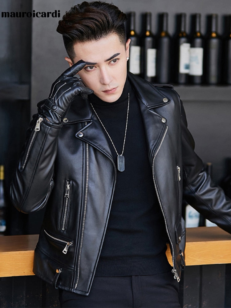 Men's Moto & Biker Faux Leather Jacket