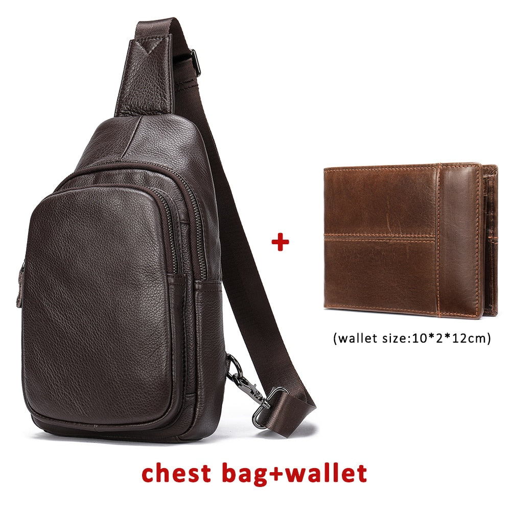 Men's Chest Bag Genuine Leather