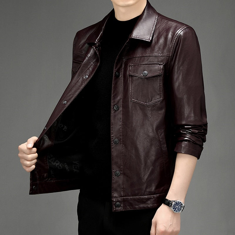 Men's Smart Casual PU Leather Jacket