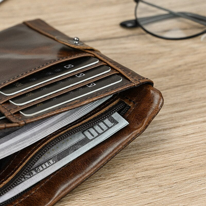 Luufan Leather Men‘s Short Wallet