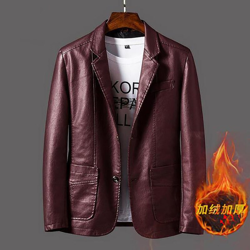 Men's Lapel Business Leather Jackets