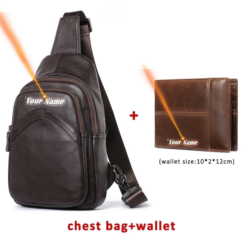 Men's Chest Bag Genuine Leather