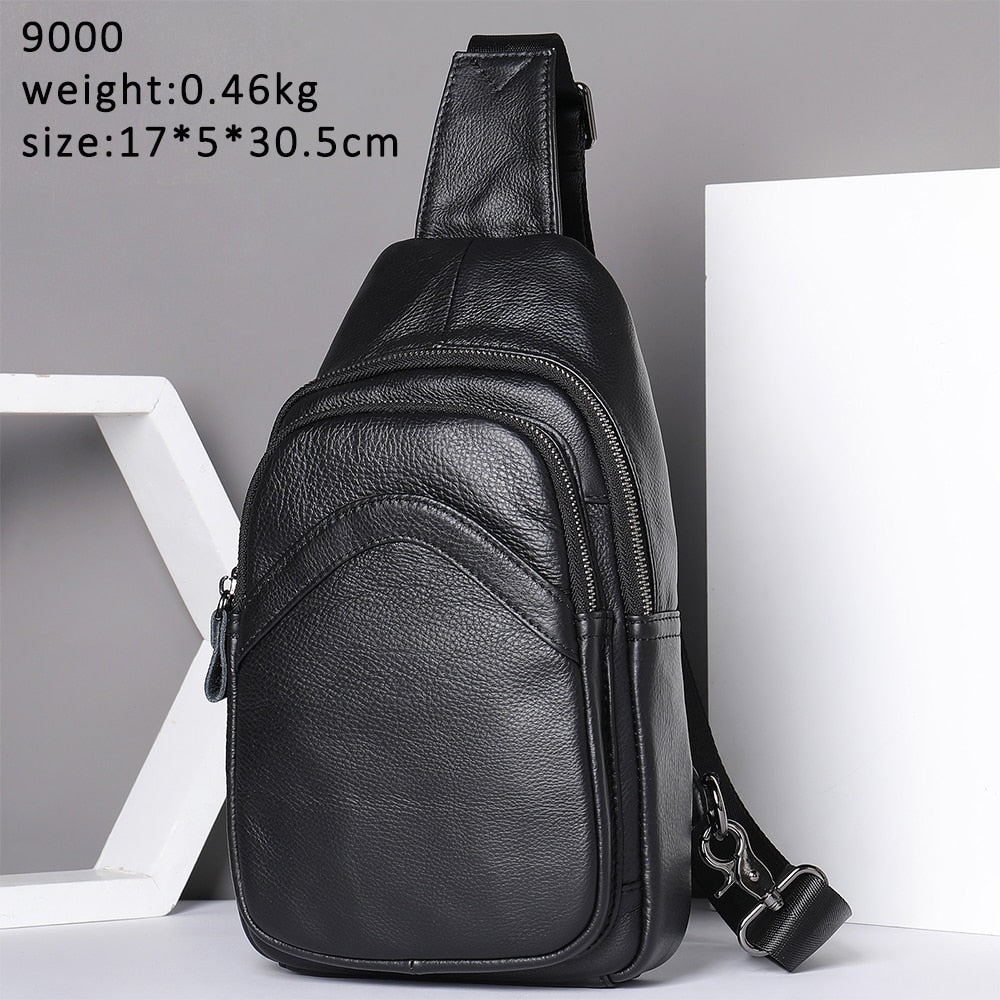 Men's Chest Bag Genuine Leather