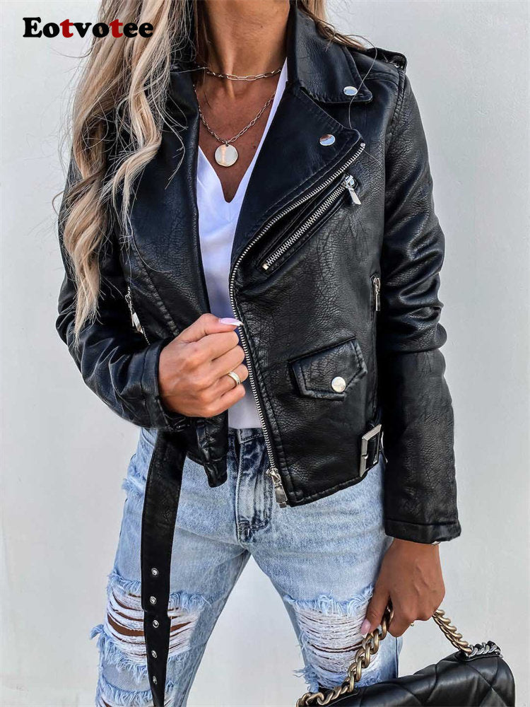 Effortless Edge: Eotvotee Full Sleeve Moto &amp; Biker Polyester Jacket
