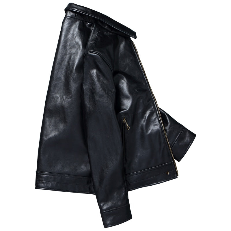 Black Classic Made of Genuine Leather Jacket