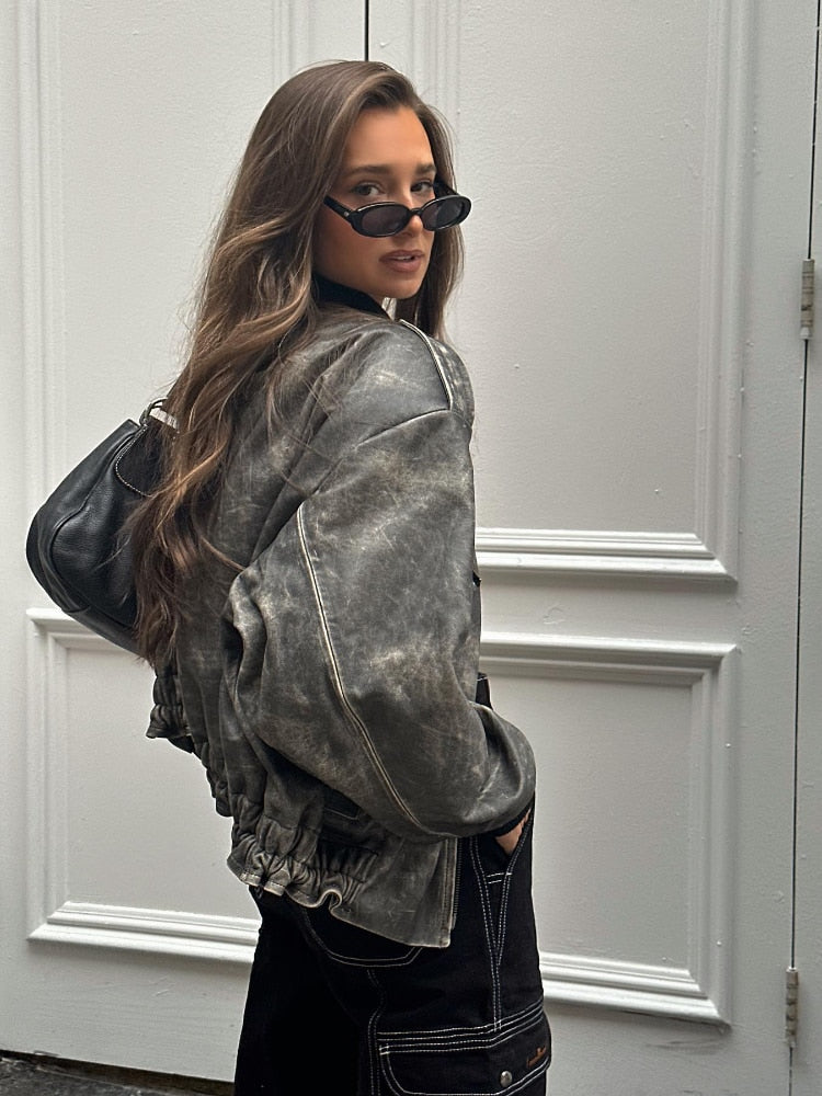 Urban Chic: Women's High Street Faux Leather Jacket