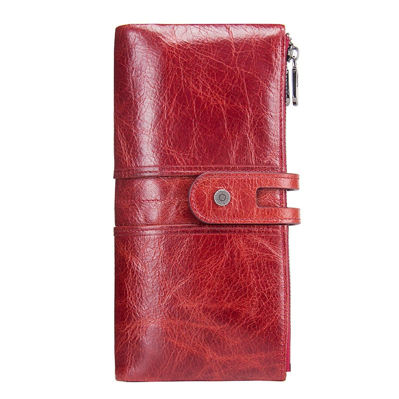 Genuine Leather Wallets for Men Long Casual