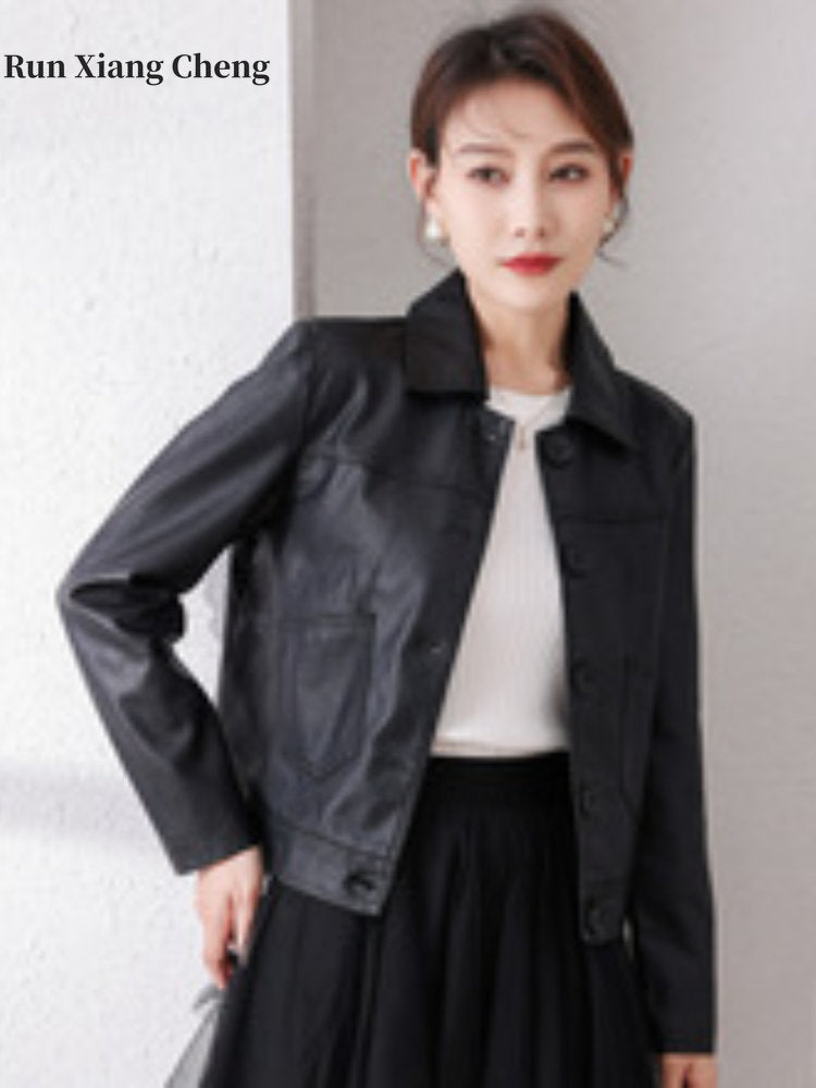 Street-Chic Elegance: Women's Moto &amp; Biker PU Leather Jacket