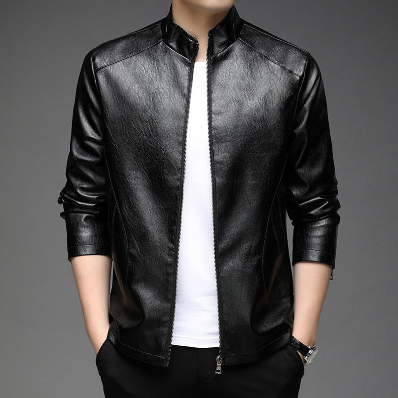 Fashion Classic Faux Pu Fashion Leather Jacket