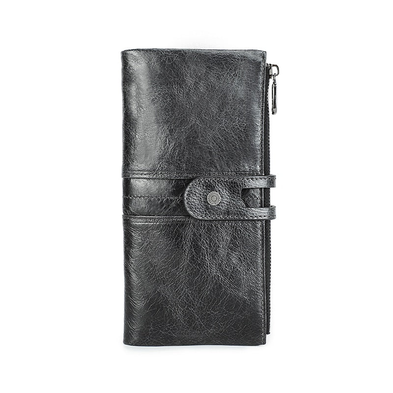 Genuine Leather Wallets for Men Long Casual