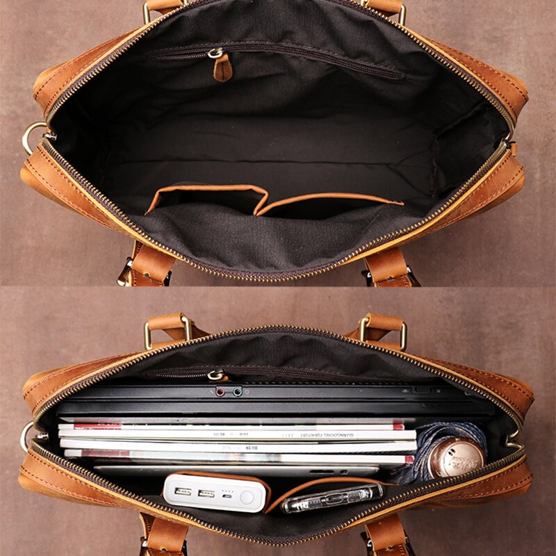 Vintage-style Leather Briefcase (15 inches)