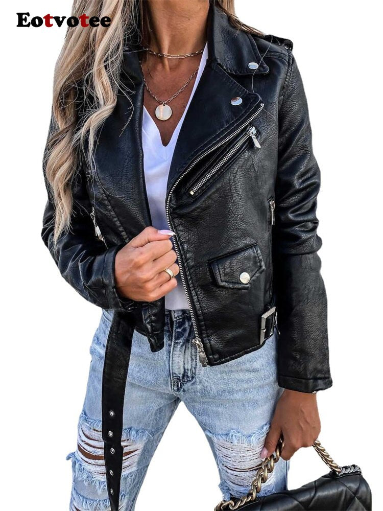 Effortless Edge: Eotvotee Full Sleeve Moto &amp; Biker Polyester Jacket