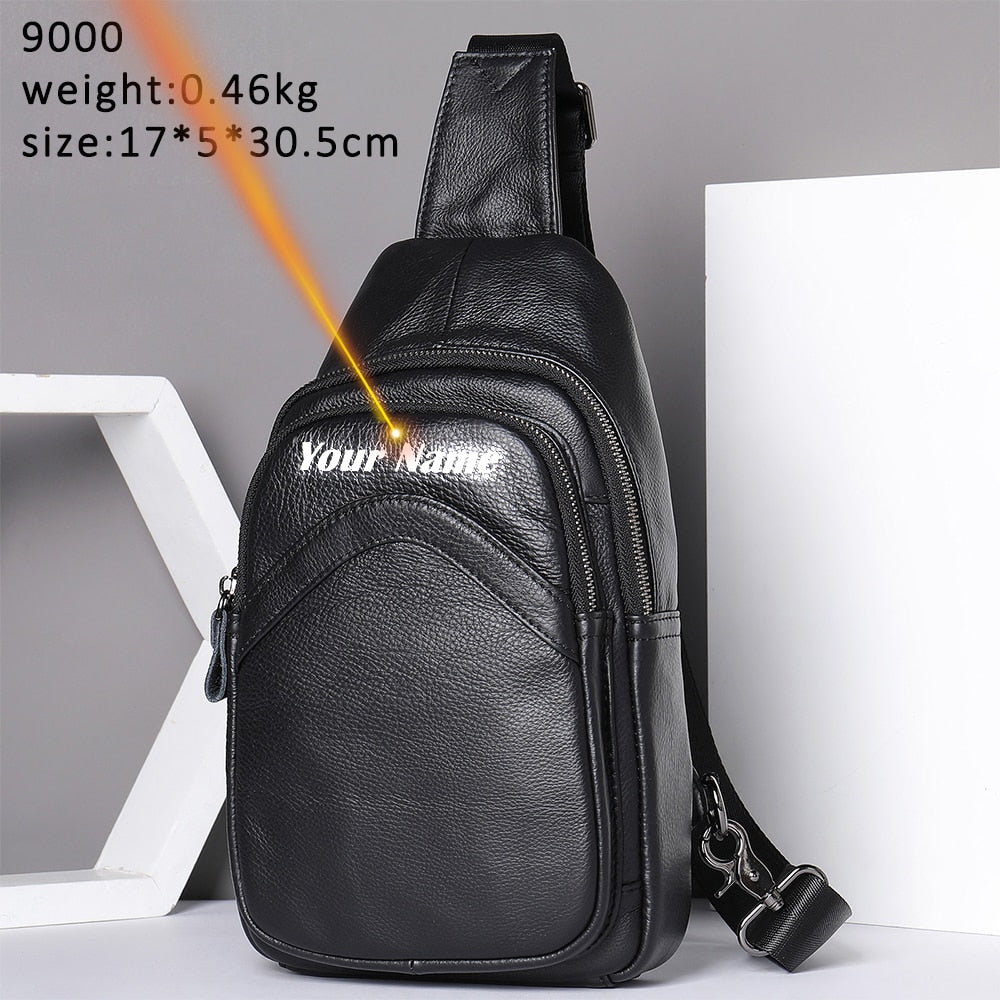 Men's Chest Bag Genuine Leather