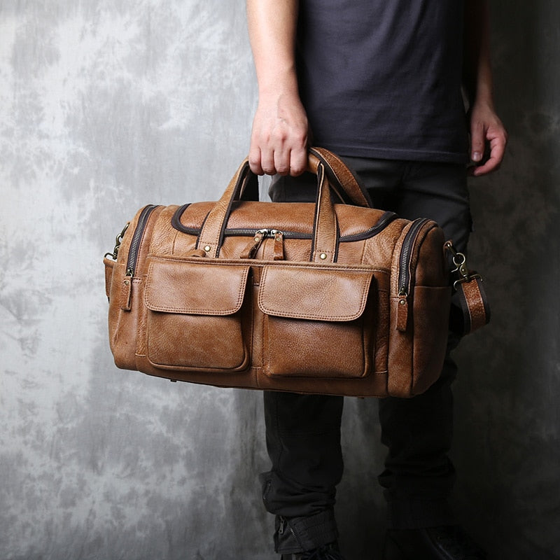 Vintage-style Travel Duffle Bag