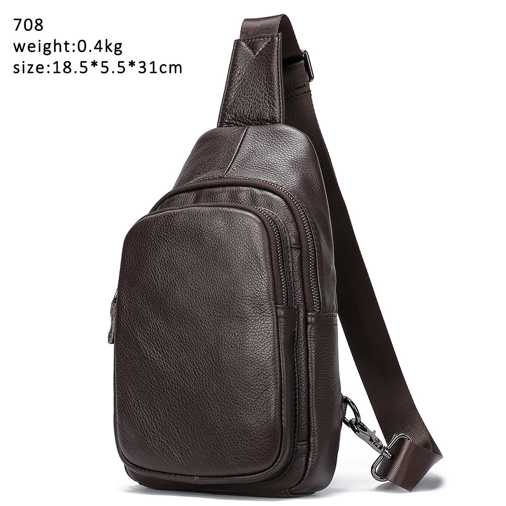 Men's Chest Bag Genuine Leather