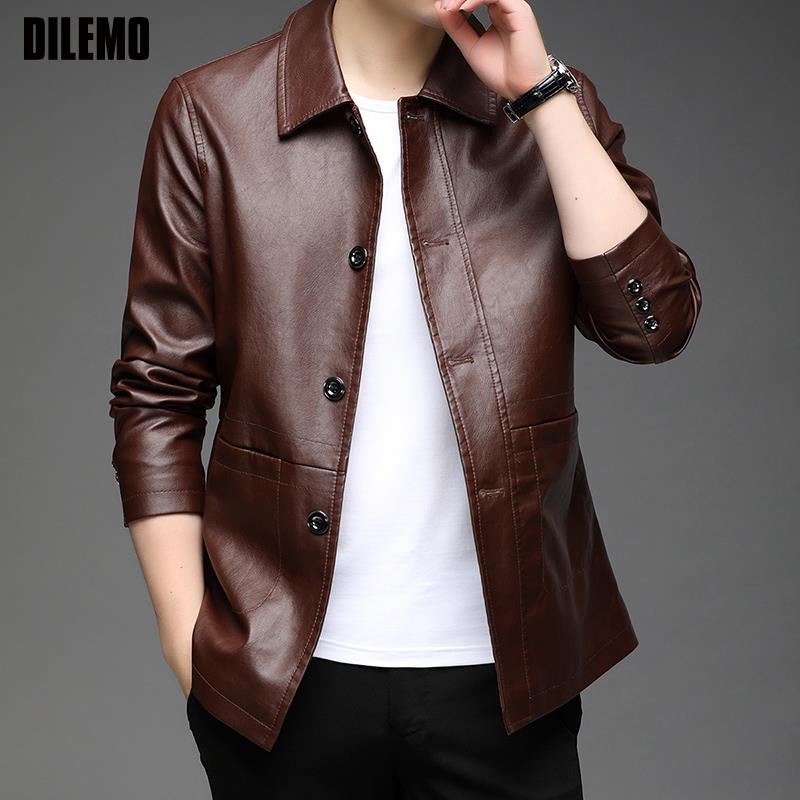 Modern Men's Regular PU Leather Casual Jacket