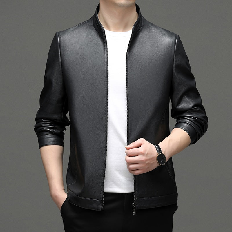 Men's Casual Sheepskin Regular Jacket for All Seasons