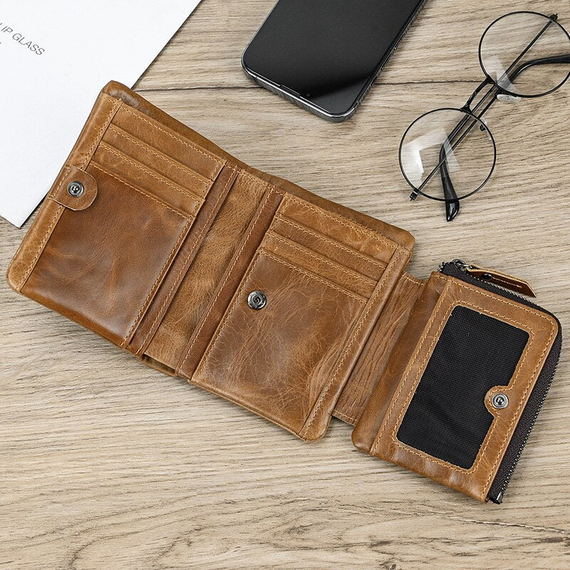 Luufan Leather Men‘s Short Wallet