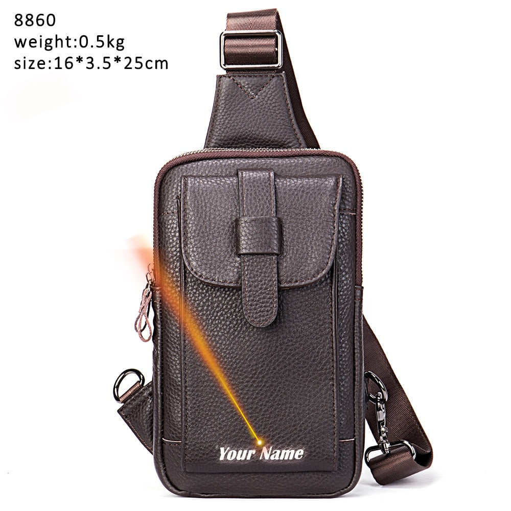 Men's Chest Bag Genuine Leather
