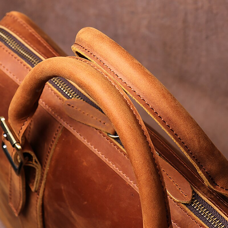 Vintage-style Leather Briefcase (15 inches)