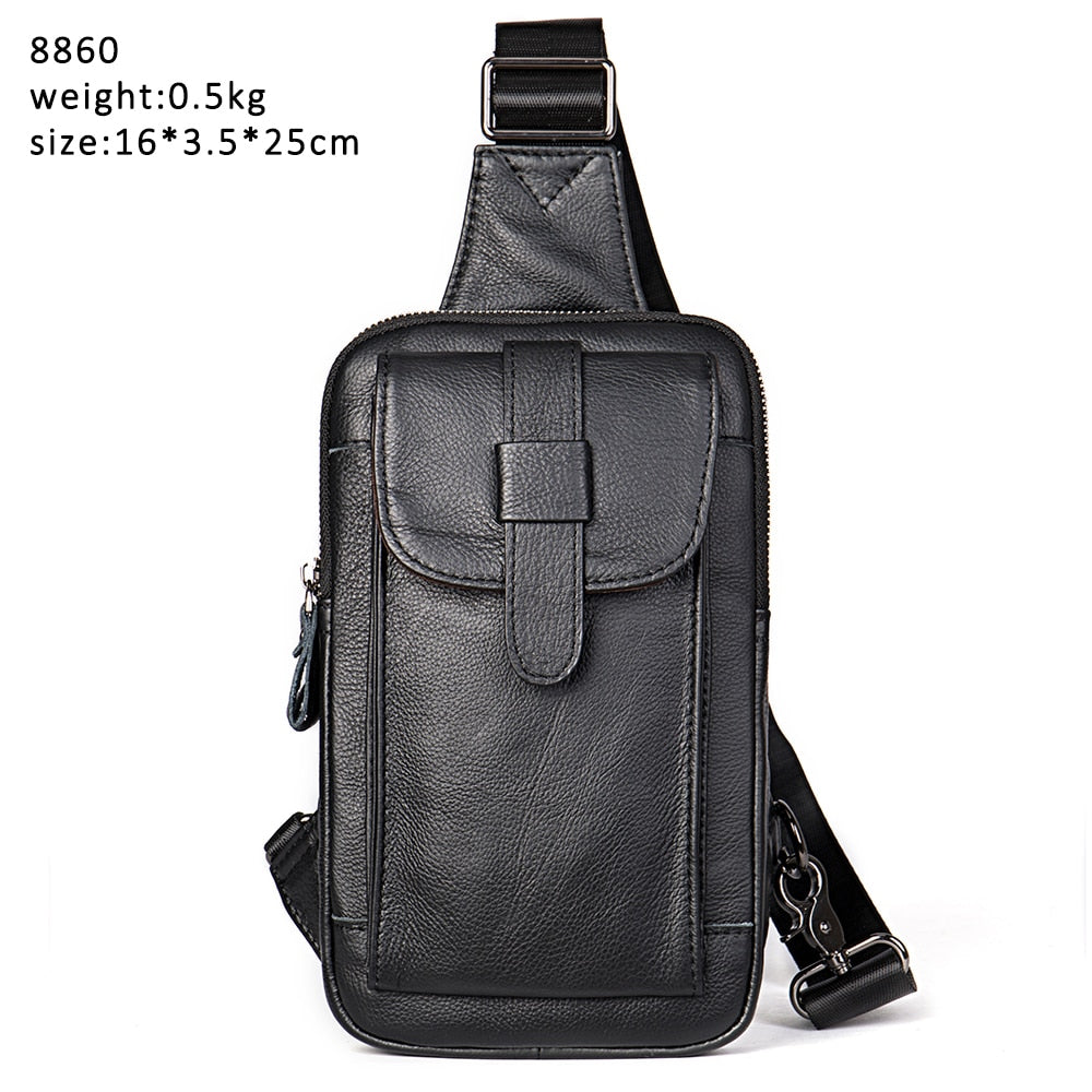 Men's Chest Bag Genuine Leather