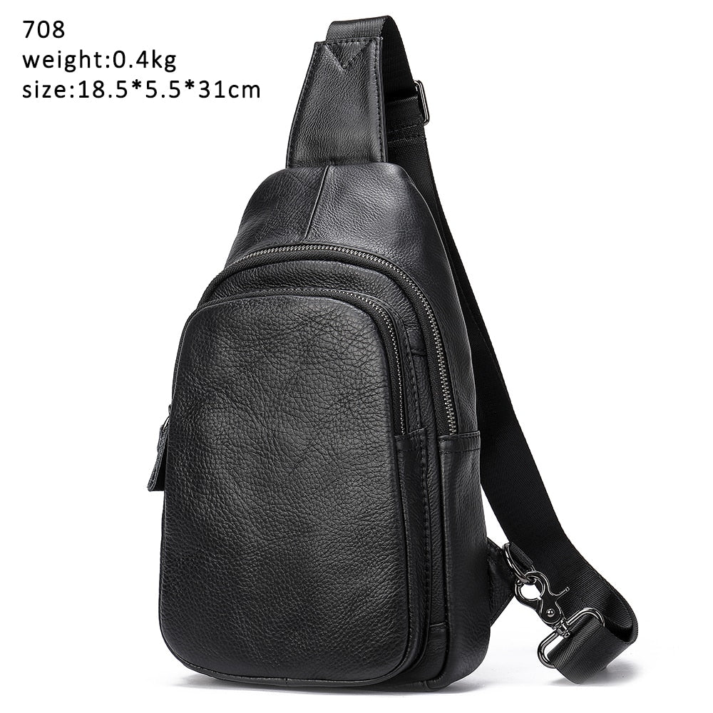 Men's Chest Bag Genuine Leather