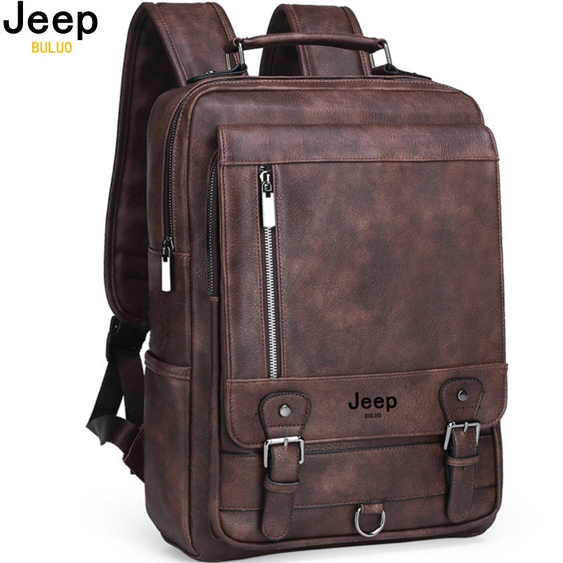 Fashion Leather Men Backpack Business