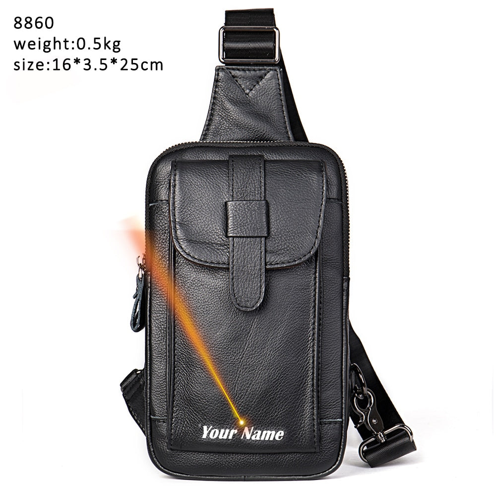 Men's Chest Bag Genuine Leather