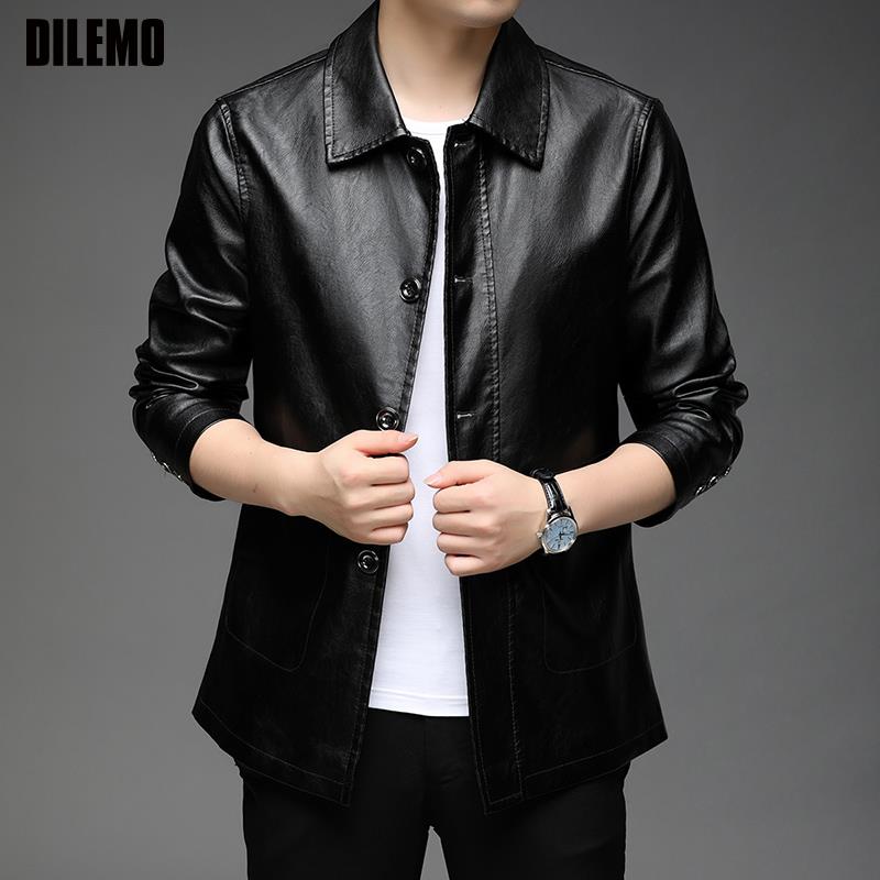 Modern Men's Regular PU Leather Casual Jacket