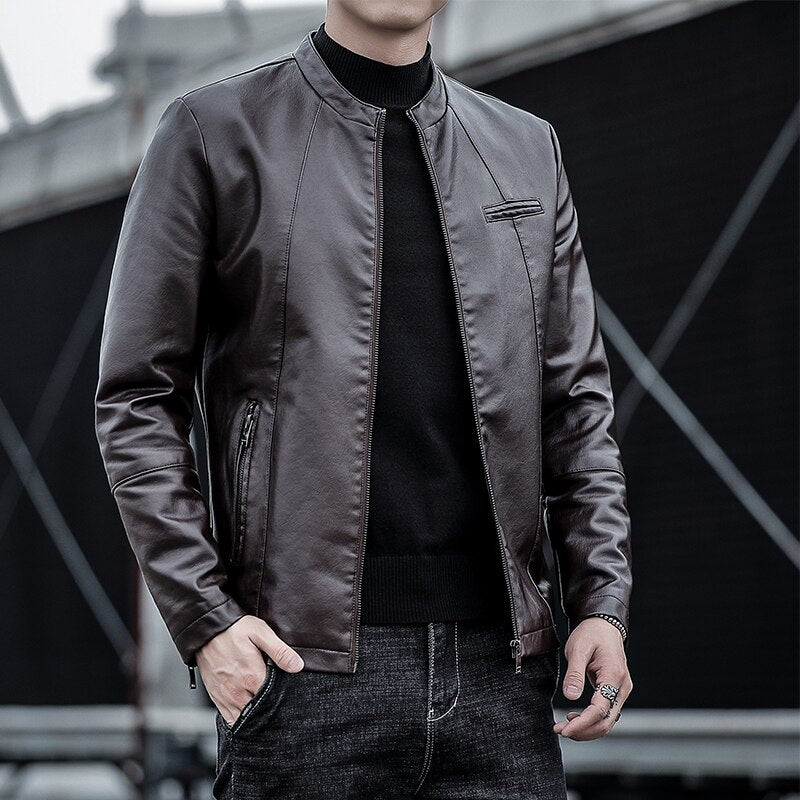 Winter New Fashion Youth Biker Leather Jacket